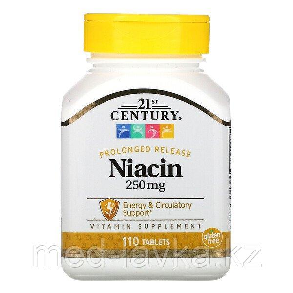 Ниацин (никотиновая кислота),замедленное высвобождение 250 mg, 110 табл. 21 век - фото 1 - id-p3860386