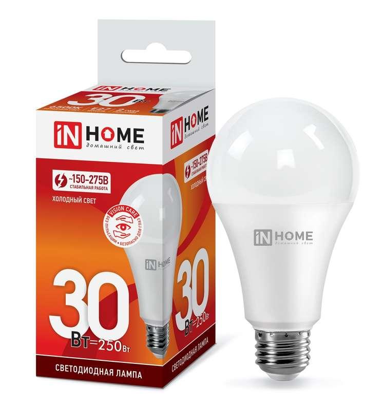 Лампа светодиодная In home LED-A70-VC, 30 Вт, 230 В, E27, 6500К, 2700лм
