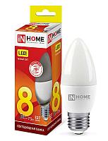 Лампа светодиодная LED-СВЕЧА-VC 8Вт 230В E27 3000К 720лм IN HOME