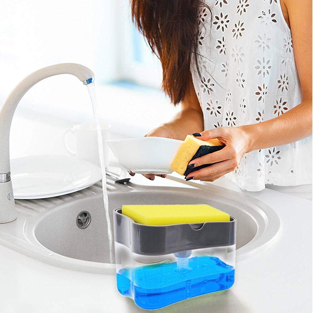 Дозатор для жидкого мыла на кухню с губкой. - фото 5 - id-p95554231