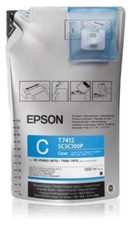 Epson C13T773240/1L Чернила голубые T7732 для Epson SureColor SC-B6000/B7000 (1 литр) - фото 1 - id-p98005640