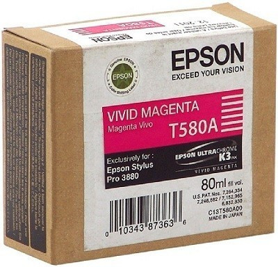 Epson C13T580A00 Картридж струйный T580A пурпурный 80ml для Epson Stylus Pro 3880 - фото 1 - id-p98005705
