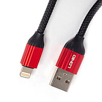 LDNIO Lightning LS431 2.4A TPE интерфейс кабелі Алюминий 1м қара