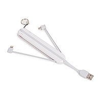 Интерфейс кабелі LDNIO 3 in 1 cable LC130 45cm Салпыншақ Ақ