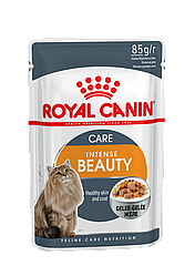 Royal Canin Intense Beauty в желе Паучи для кошек красота шерсти (12 шт. по 85 гр)