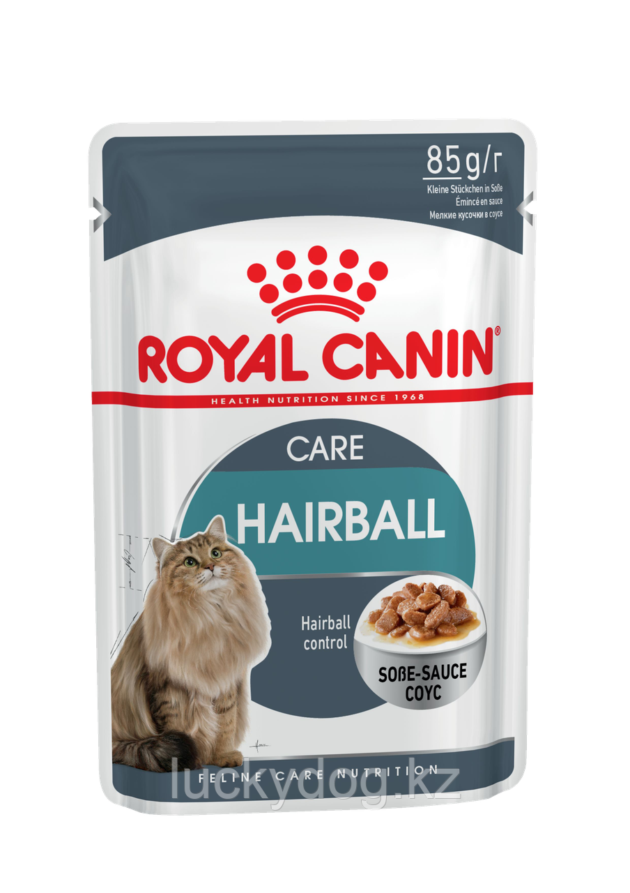 Royal Canin Hairball Паучи для взрослых кошек для выведения шерсти (кусочки в соусе) (12 шт. по 85 гр)