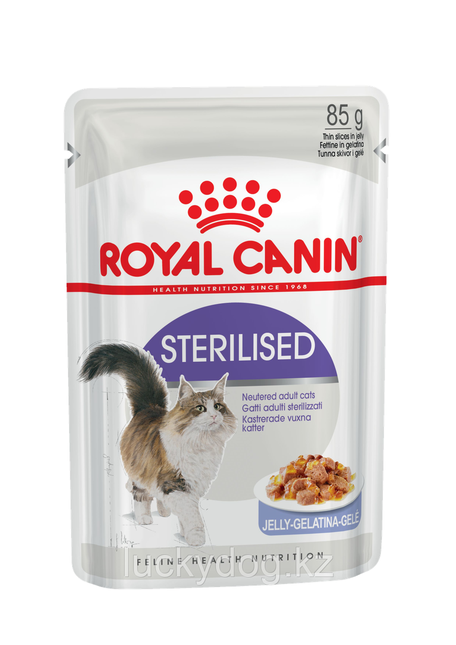 Royal Canin STERILISED JELLY роял канин кусочки в желе для стерилизованных кошек старше 1 г (12 шт. по 85 гр)