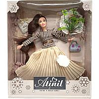 WX130-6 Кукла модное платье (сумочка,цветы, скибается) Atimil To be Ajolly Girl 33*28см