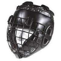 Металлический боксерский шлем специальный экстрим с черной сеткой
