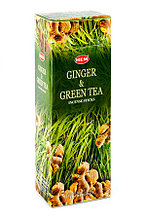 Благовония Hem Имбирь и Зелёный Чай (Ginger & Green Tea), 20 аромапалочек