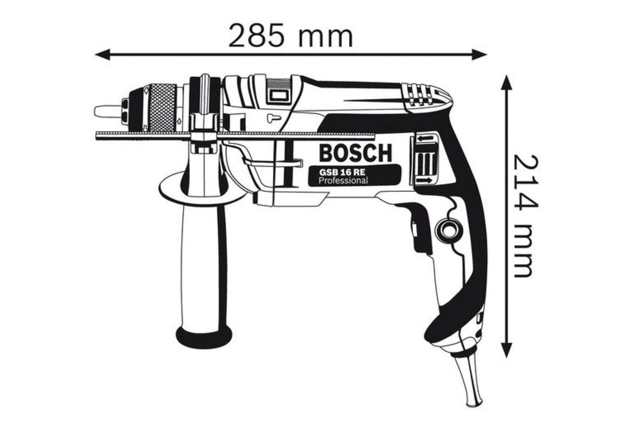 Дрель ударная Bosch GSB 16 RE Professional с БЗП (50345102) - фото 4 - id-p95900667