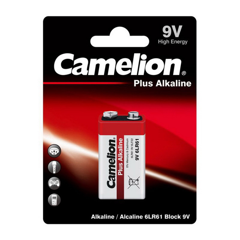 Батарейка алкалиновая 6LR61 Camelion Super Alkaline , крона, блистер, цена за 1 штуку