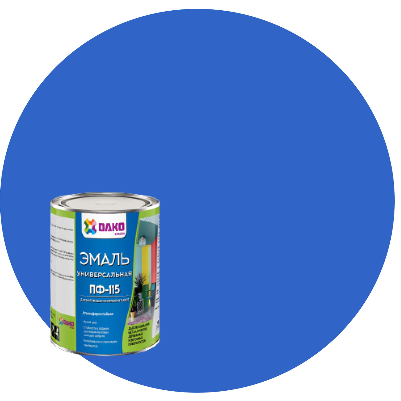 Универсальная эмаль ПФ-115 синий 2,6 кг Dako краски