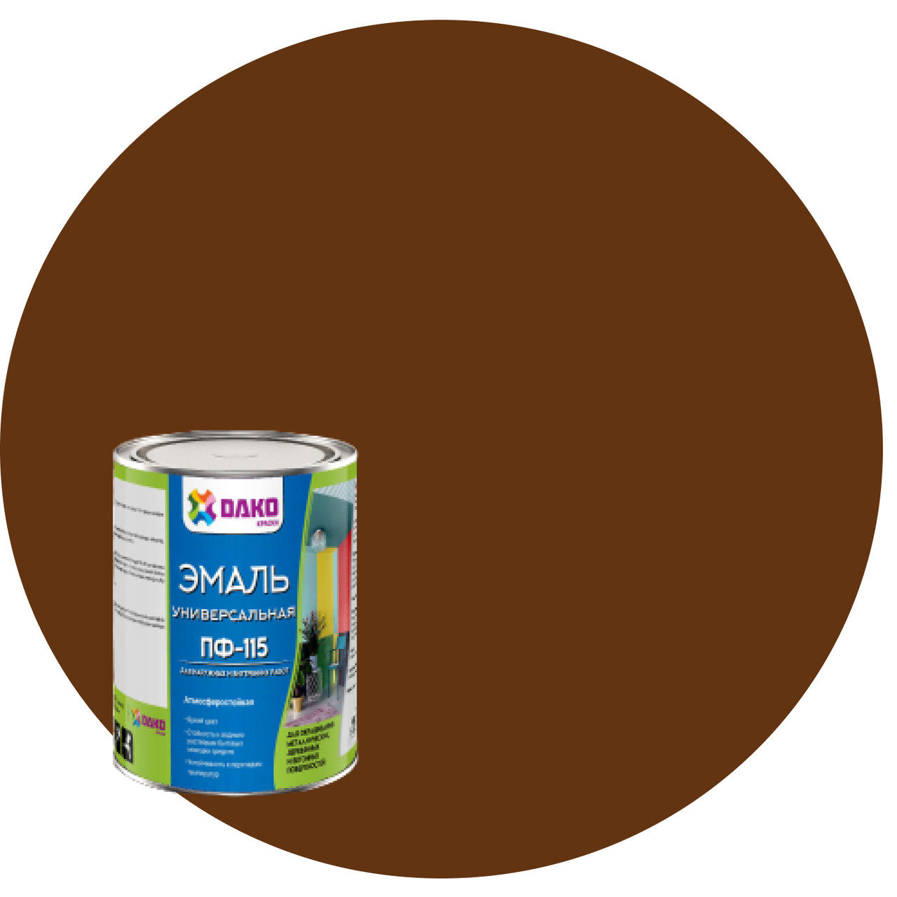 Эмаль ПФ-115 шоколоад 2,6 кг Dako краски