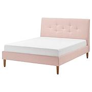 Кровать с обивкой ИДАНЭС бледно-розовый 160x200 см ИКЕА, IKEA