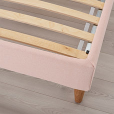 Кровать с обивкой ИДАНЭС бледно-розовый 160x200 см ИКЕА, IKEA, фото 3