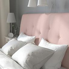 Кровать с обивкой ИДАНЭС бледно-розовый 180x200 см ИКЕА, IKEA, фото 3