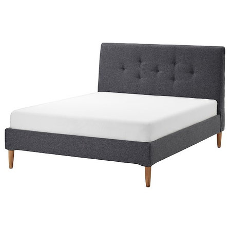 Кровать с обивкой ИДАНЭС темно-серый 180x200 см ИКЕА, IKEA, фото 2