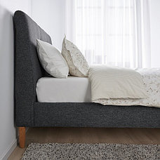Кровать с обивкой ИДАНЭС темно-серый 180x200 см ИКЕА, IKEA, фото 3