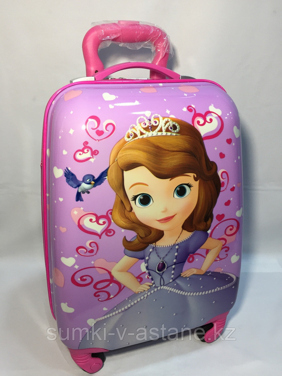 Детский чемодан из пластика для девочек, с 4-х до 8-и лет. Высота 46 см, ширина 30 см, глубина 21 см. - фото 2 - id-p96558150