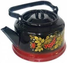 Чайник 3,5 л декор красно-черный с петлей (закатн. дно) - фото 1 - id-p98086675
