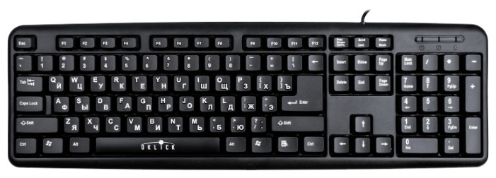 Клавиатура Oklick 180M V2 черный USB
