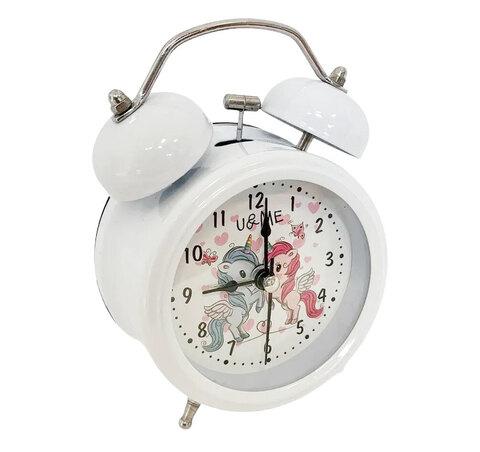 Часы-будильник с подсветкой в винтажном стиле «Double Bell» (Белый) - фото 1 - id-p98089717