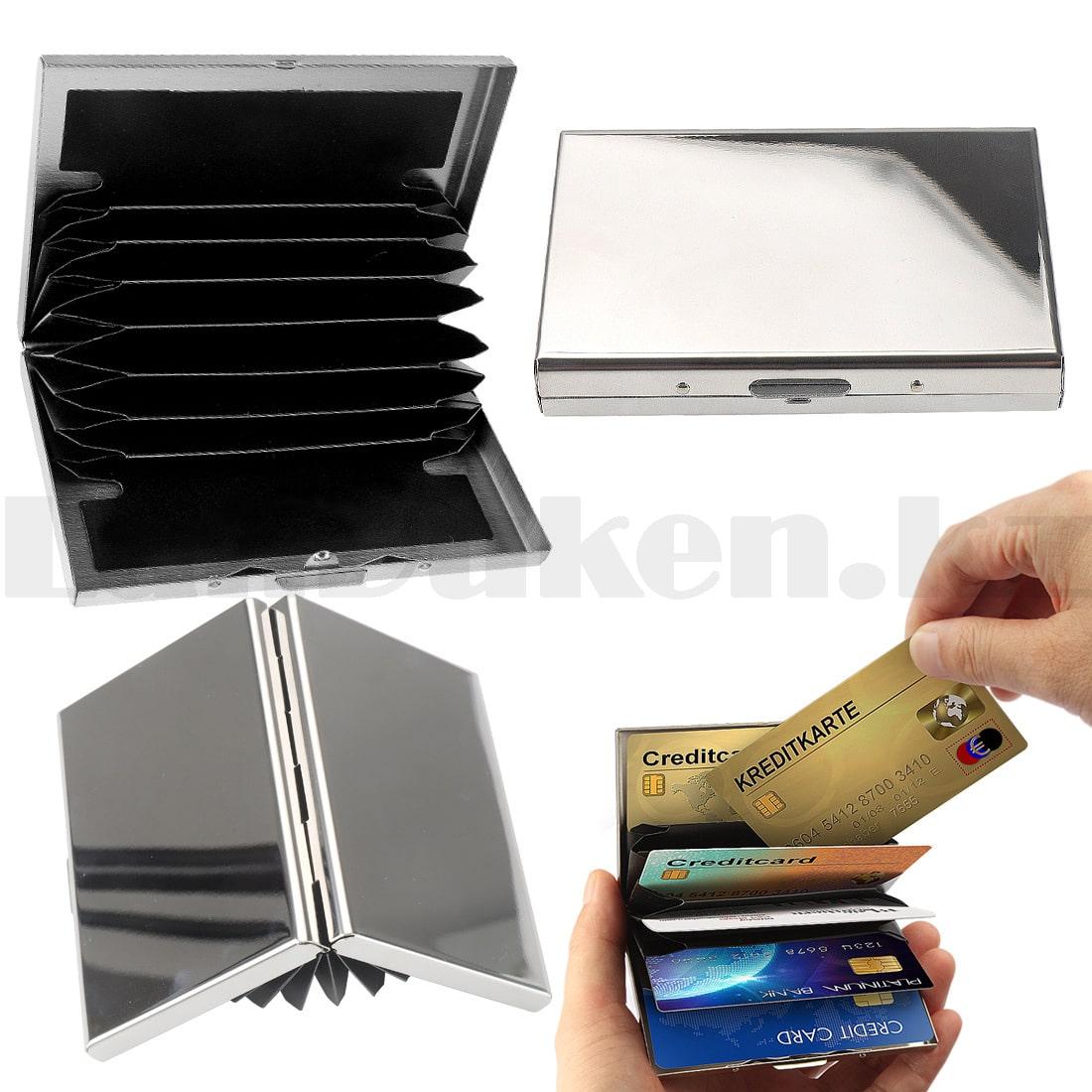 Карточка ұстаушы карточкалар мен визиткаларға арналған металл күмістен жасалған ұстағыш - фото 1 - id-p98101756
