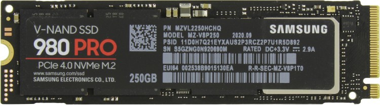 MZ-V8P250BW Samsung SSD Накопитель 980 PRO M.2 250GB