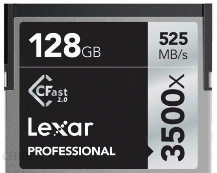 LEXAR 128GB Professional 3500x CFast 2.0 card, up to 525MB/s read 445MB/s write EAN: 843367109258