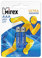 Батарея щелочная Mirex LR03 / AAA 1,5V 2 шт (2/24/480), блистер