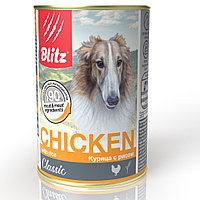 Blitz Chicken БЛИЦ Курица с рисом, корм консервированный для собак всех пород и возрастов 400 гр