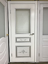Двери межкомнатные Венеция остекленные (ЧПУ) эмаль, патина, золото/серебро, фото 2