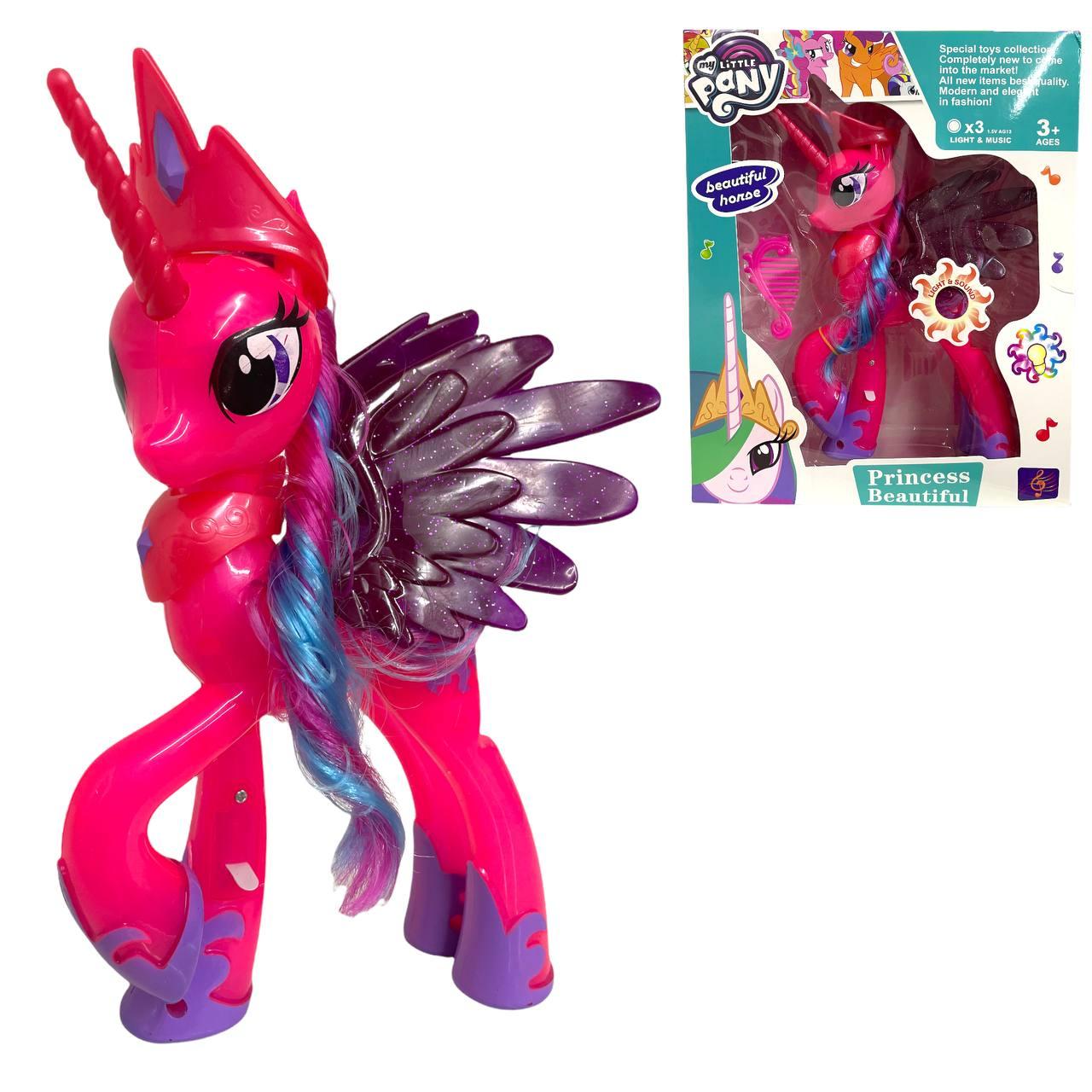 MLY-060 Единорог с крыльями,светится 29*24см, фото 1