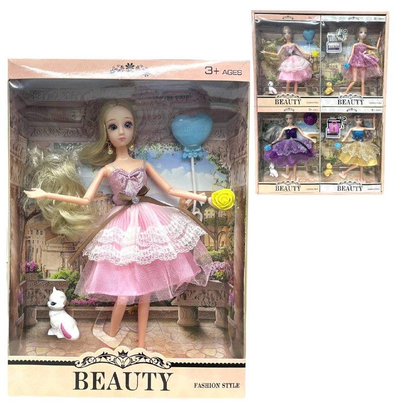 D17-1846B Beauty кукла в нарядном платье с акссес. питомец 4вида из 4шт в уп, цена за 1шт 32*23см - фото 4 - id-p98088016