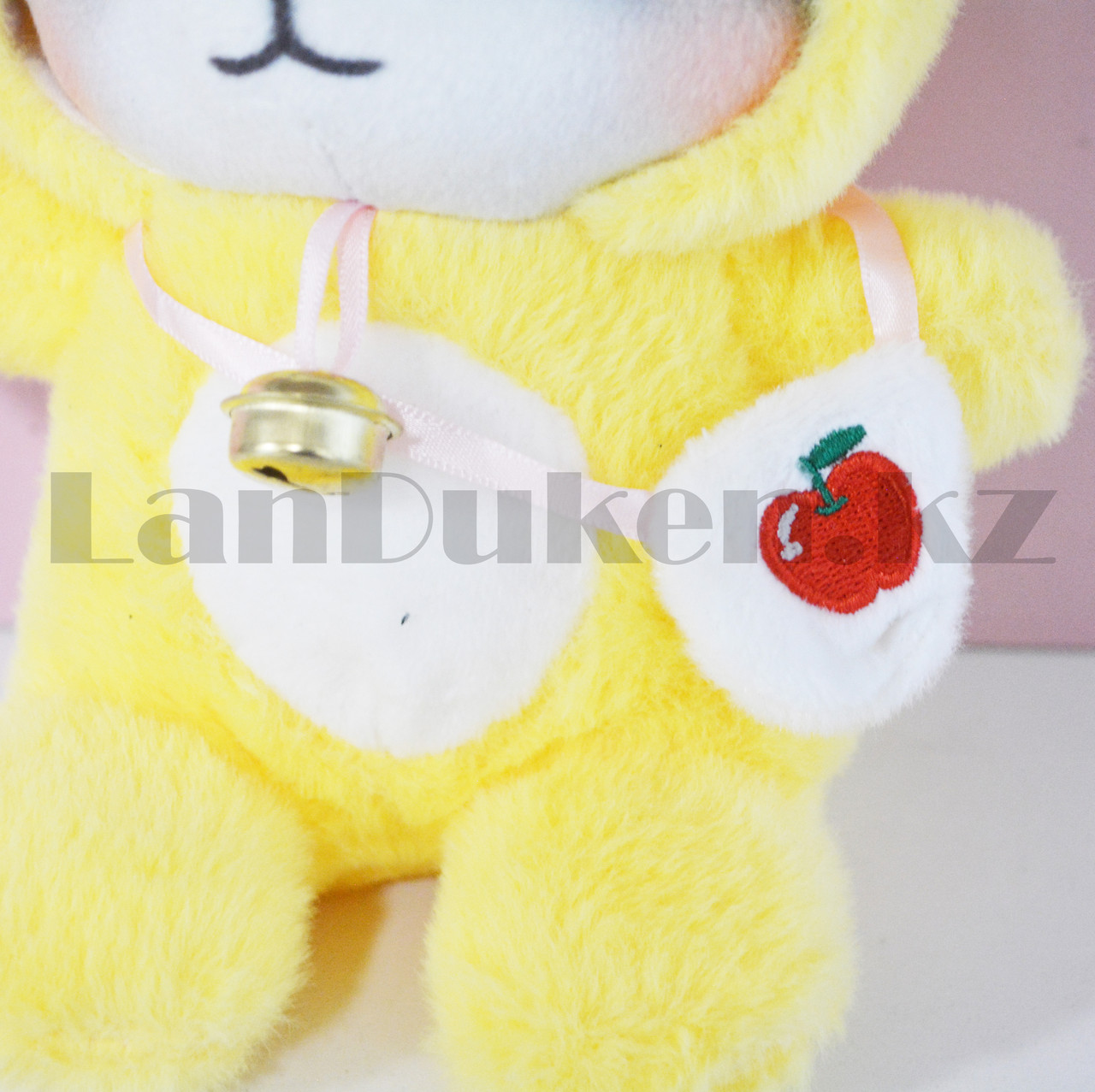 Мягкая игрушка котенок в пижамке с колокольчиком желтая - фото 7 - id-p98103856