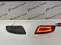 Задние диодовые вставки в бампер на Camry V55 2014-17 Дымчатые