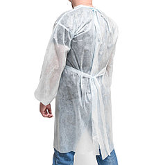 Одноразовый защитный халат из нетканого материала. белый. РК