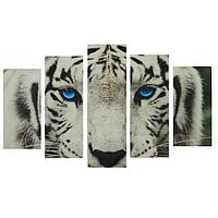 Картина модульная на подрамнике "Голубые глаза тигра" 2-25*52,2-25*66,5,1-25*80, 80*140 см