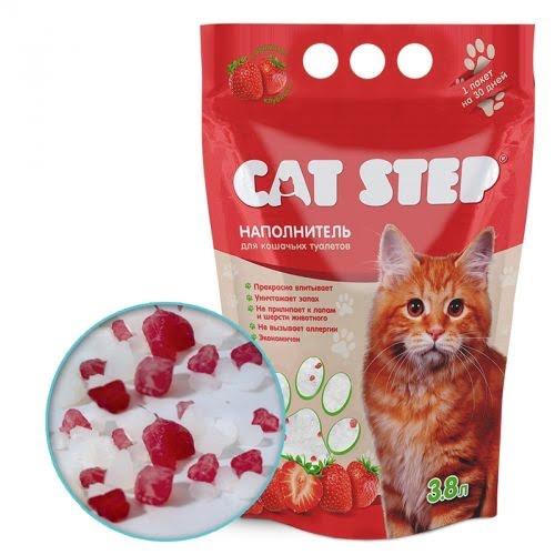 CAT STEP / Наполнитель для кошачьего туалета Arctic Strawberry, силикагелевый, 3,8 л - фото 1 - id-p98146351