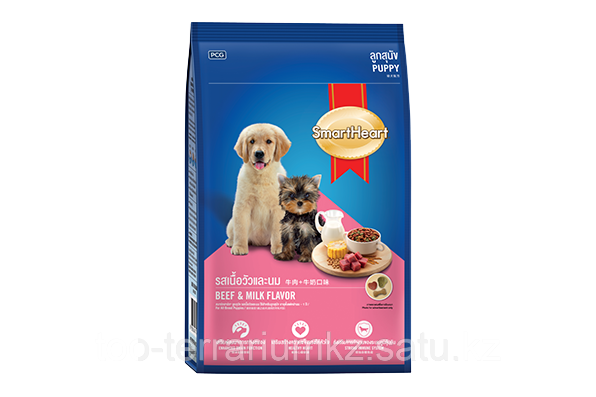 Smart Heart Puppy сухой корм для щенков, говядина и молоко, на развес - фото 1 - id-p98147356