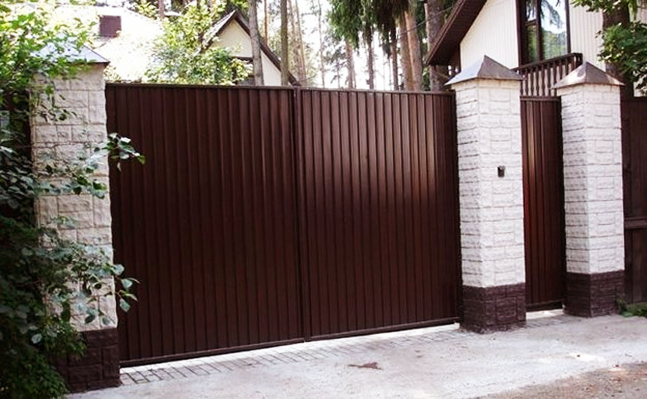 Ворота из профлиста в Алматы Ширина: 3 м.; Высота: 2 м.