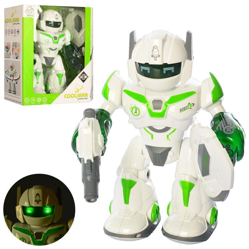 605 Colol man Робот с пультом бело-зеленый 24*23см