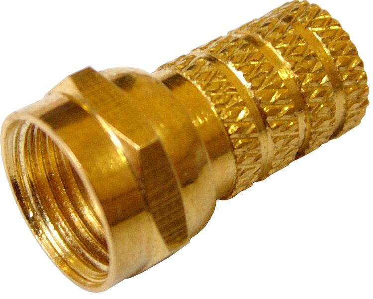 Штекер F на антенный кабель RG6(золото) - фото 1 - id-p97660860