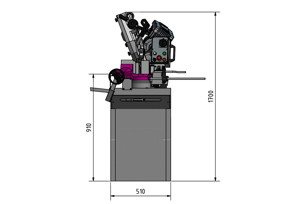 Ленточнопильный станок с гидроразгрузкой Optimum OPTIsaw SD 281V - фото 4 - id-p86512665