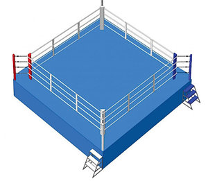 Ринг боксерский 6,1 х 6,1 м с помостом 7,8 х 7,8 х 1м AIBA стандарт (2 лесницы)