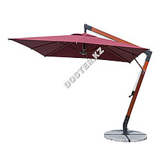 Зонт Wood Lux, 3х3м, квадратный, бордовый