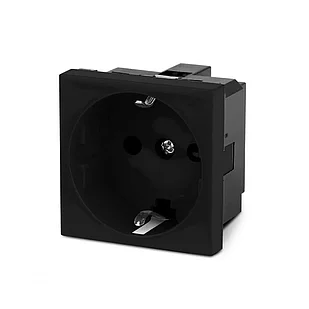 Электрическая розетка, с заземлением, со шторками, черная, 2 мод. DKC (10) !!!