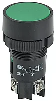 Кнопка SB-7 "ПУСК" (зеленая O22мм) IEK (10/500)