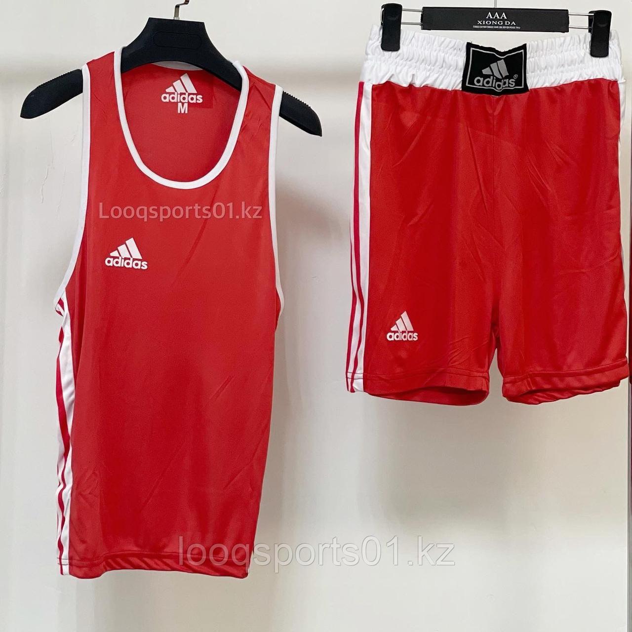 Боксерская форма (майка+шорты) красная Adidas - фото 1 - id-p98186540